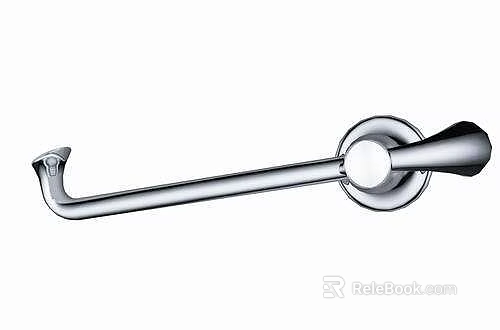 Sleek Modern Stainless Steel Door Handle With Circular Base And Curved Grip 3d model 