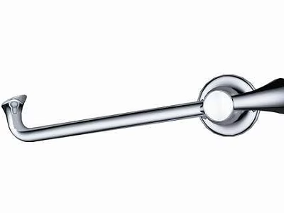 Sleek Modern Stainless Steel Door Handle With Circular Base And Curved Grip 3d model