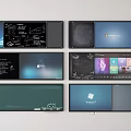 Modern Digital Widgets for Display Screens with Multiple Interfaces and Content 3d model
