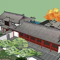 Ancient Architecture Traditional Chinese Garden Design With Pond Pavilions And Courtyard Layout