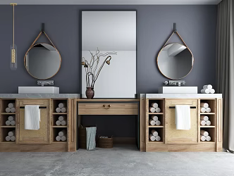 New Chinese-style sink bathroom basin cabinet combination 3d model