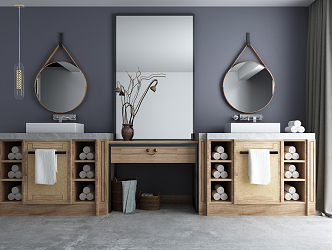 New Chinese-style sink bathroom basin cabinet combination 3d model