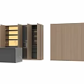 Modern Kitchen Interior Decorative Cabinets With Sleek Design And Wooden Finish