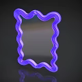 Purple Wavy Frame Decorative Mirror With Dark Background And Reflection