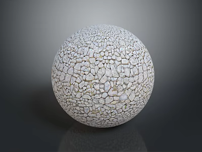 Artisan White Sphere With Intricate Mosaic Texture From Small Fragments 3d model