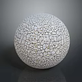Artisan White Sphere With Intricate Mosaic Texture From Small Fragments 3d model