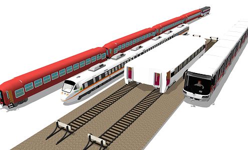 modern high-speed rail train 3d model