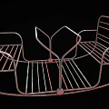 Metal Children's Seesaw With Two Seats And Classic Metal Frame Structure