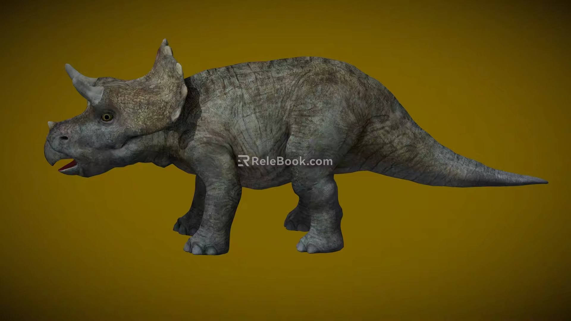 Triceratops dinosaur carnivorous dinosaur horatops herbivorous dinosaur Cretaceous Jurassic Brontosaurus low face number low model simple model game film and television level realistic 3d model