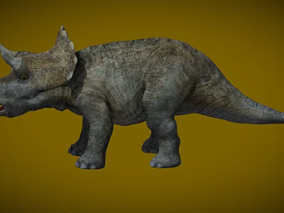 Reptile Triceratops With Three Horns Rough Skin Texture And Standing Body Structure 3d model