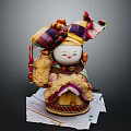 Traditional Ethnic Doll With Colorful Headdress Vibrant Embroidered Clothes And Tassels