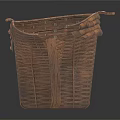 Handmade Brown Woven Basket For Daily Household Use With Sturdy Handles