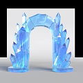 Stunning Blue Crystal-like Event Entrance Arch With Shiny Transparent Decorative Spikes
