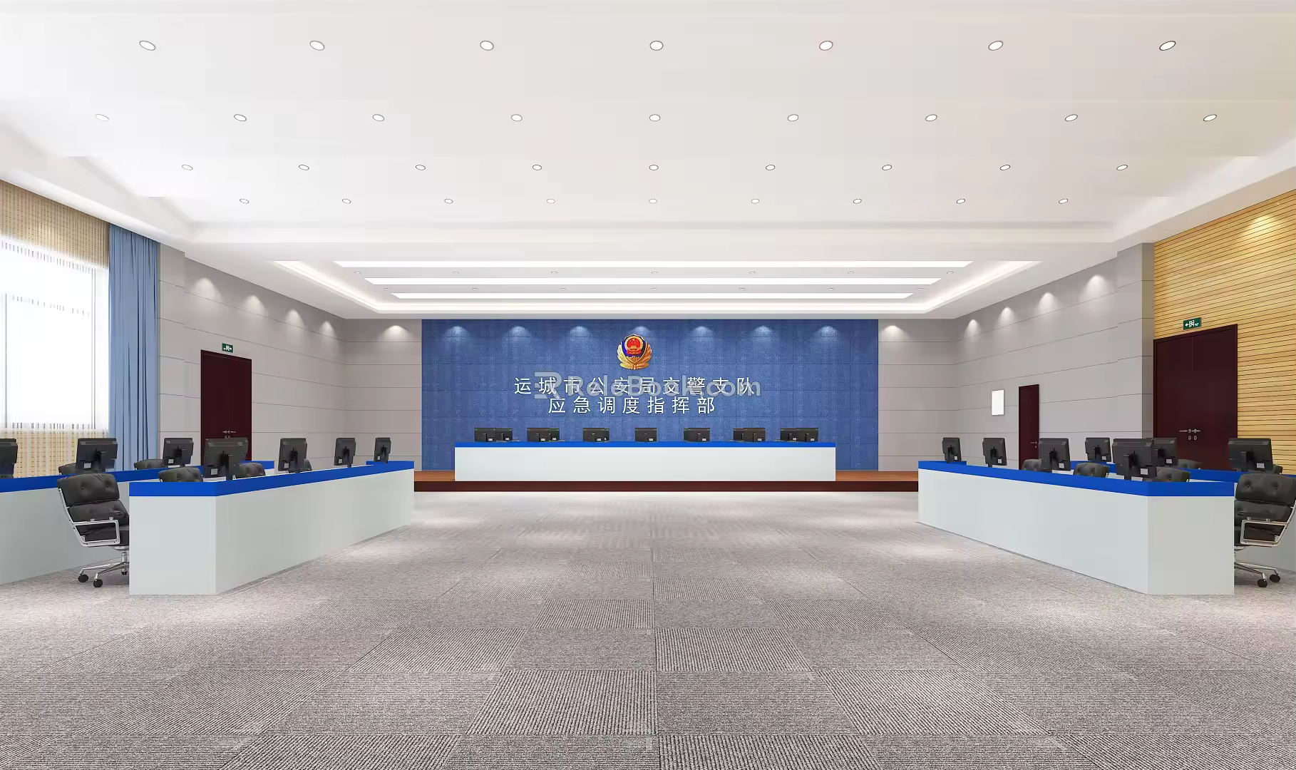 Modern Monitoring Room Traffic Command Center 3d model