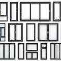 Various Window Design Styles Including Casement Sliding And Picture Types 3d model