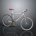 Silver Mountain Bike With Pink Seat And Modern Lightweight Frame Design