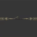 Ancient Ornate Metallic Weapon With Long Handle Intricate Carvings And Sharp Spikes