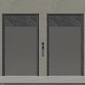 Modern Gray Elevator Doors With Marble Trim In Beige Wall And Gray Floor Setting 3d model