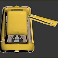 Yellow Cute Vintage Small Car With Open Door And Brown Seats