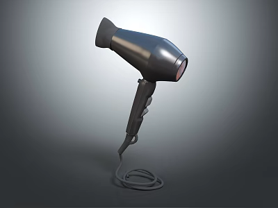 Modern Handheld Hair Dryer With Sleek Design And Power Cord For Daily Use 3d model