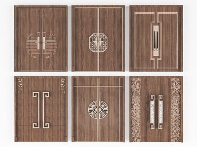 Light Luxury Double Door 3d model