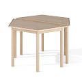 Foldable Light Wood Dining Table With Simple Design And Hexagonal Tabletop 3d model