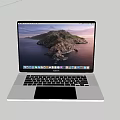 Modern White Laptop With Scenic Island Seaside View Display Keyboard Trackpad