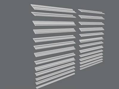 Various Decorative Gypsum Moldings Featuring Different Design Styles For Home Interiors 3d model