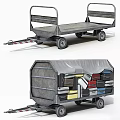 Utility Trailers With Covered Storage For Luggage And Flatbed Design With Metal Railings