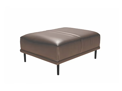 Brown Leather Ottoman With Sleek Design And Black Slim Legs For Home Decor 3d model
