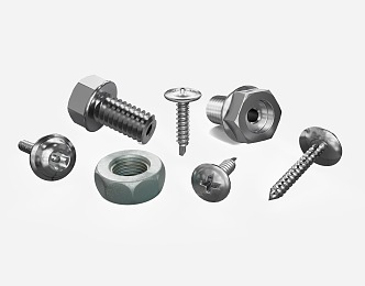 modern screw nut 3d model