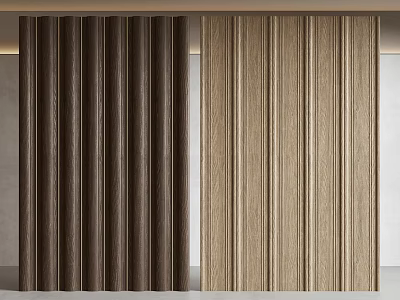 Wooden Wall Panels with Dark Brown and Light Beige Wood Grain for Interior Design 3d model