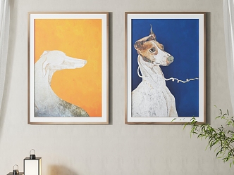 Nordic Animal Painting Decorative Painting Combination 3d model