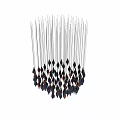 Modern Artistic Chandelier With Streamlined Black And Gold Hanging Illuminated Design