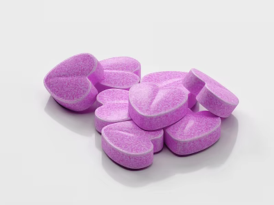 Purple Heart Shaped Candy Treats With Vibrant Color And Smooth Surface 3d model