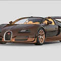 Brown Copper Carbon Fiber Sports Car Featuring Orange Interior And Copper Wheels