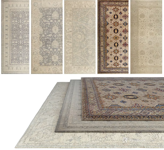 Square Rugs Collection With Various Patterns And Designs For Home Decor 3d model