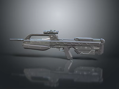 Advanced Futuristic Sci Fi Weapon Rifle With Scope And Detailed Design 3d model