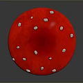 Red Umbrella Shaped Mushroom with White Spots Edible Food Visual Concept
