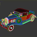 Vintage Convertible Car With Red And Black Exterior Classic Design Details