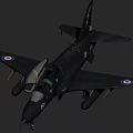 Black Military Fighter Jet With 851 T Markings Roundels And Lightning Emblem