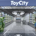 ToyCity Toy Store Interior With Shelves Full Of Toys And Large Decorative Figures
