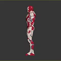 Iron Man 3D Model With Red And Gold Metallic Armor Movie Game Character