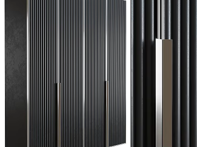 Modern Wardrobe Interior Design With Vertical Lines And Sleek Cabinet Doors 3d model