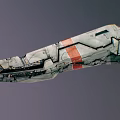Futuristic Sci Fi Spaceship With Red Stripes And Intricate Mechanical Details