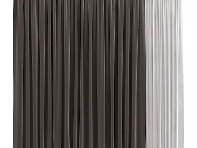 Two Tone Dark and Light Curtains with Elegant Soft Drapes for Modern Home 3d model