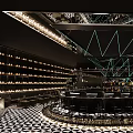 Modern Luxury Bar Interior With Geometric Floors And Creative Lighting 3d model