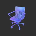 Modern Office Chair With Wheels Armrests And Striped Backrest Design