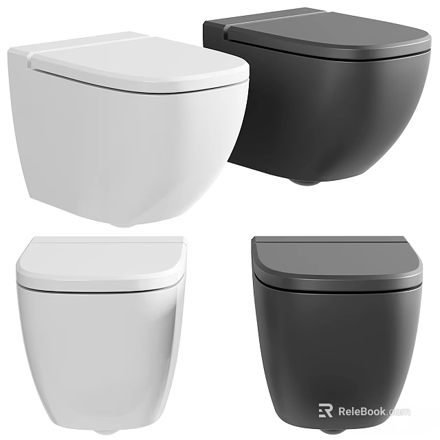 Modern White and Black Toilet Designs for Stylish Contemporary Bathrooms 3d model 