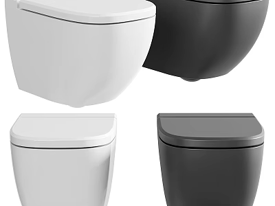 Modern White and Black Toilet Designs for Stylish Contemporary Bathrooms 3d model